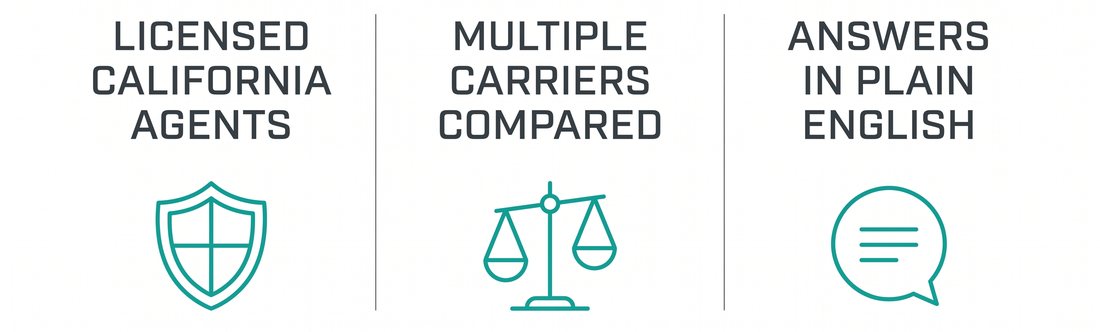 Licensed California agents, multiple carriers compared, answers in plain English